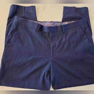Navy Pinstripe Trousers W36 L25.5